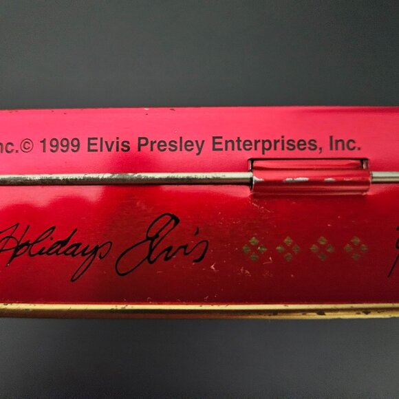 Russell Stover “Happy Holidays Elvis” Candy Tin-1999 Indoor Christmas Tree Scene - Picture 12 of 16